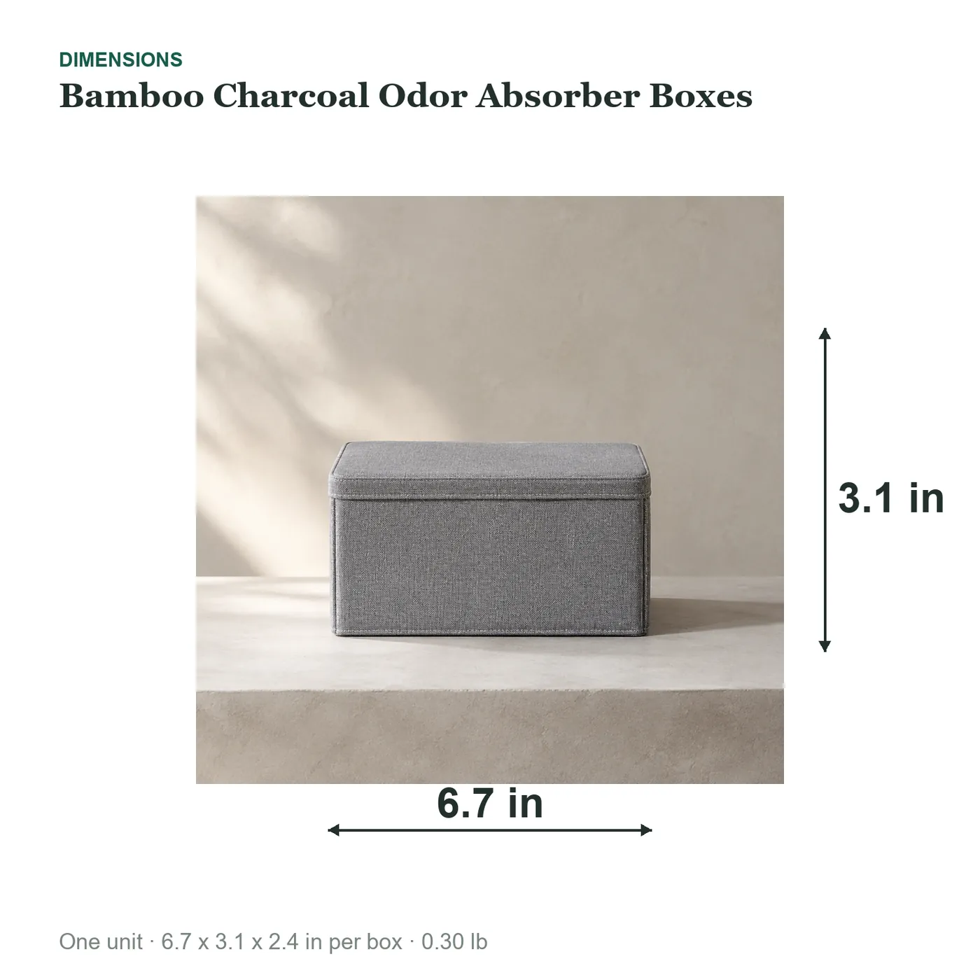 Bamboo Charcoal Odor Absorber Boxes dimensions diagram