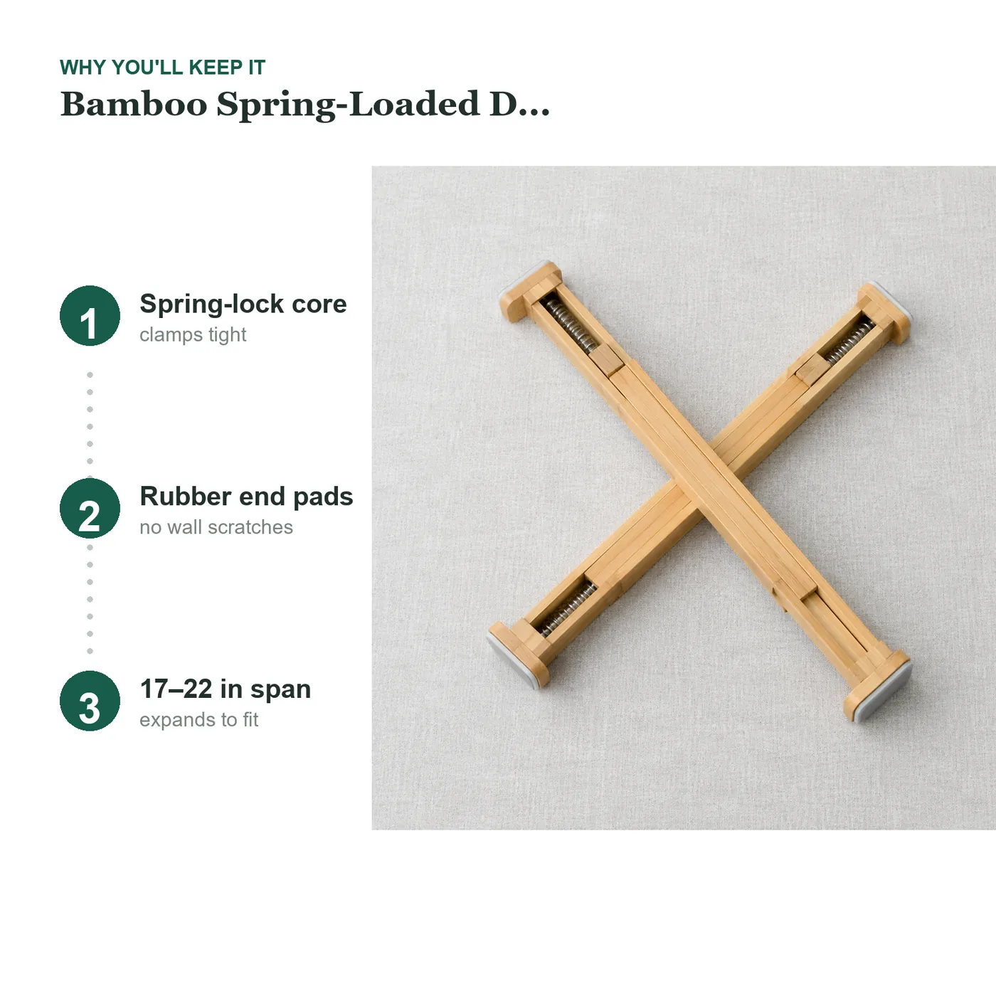 Bamboo Spring-Loaded Drawer Dividers key details