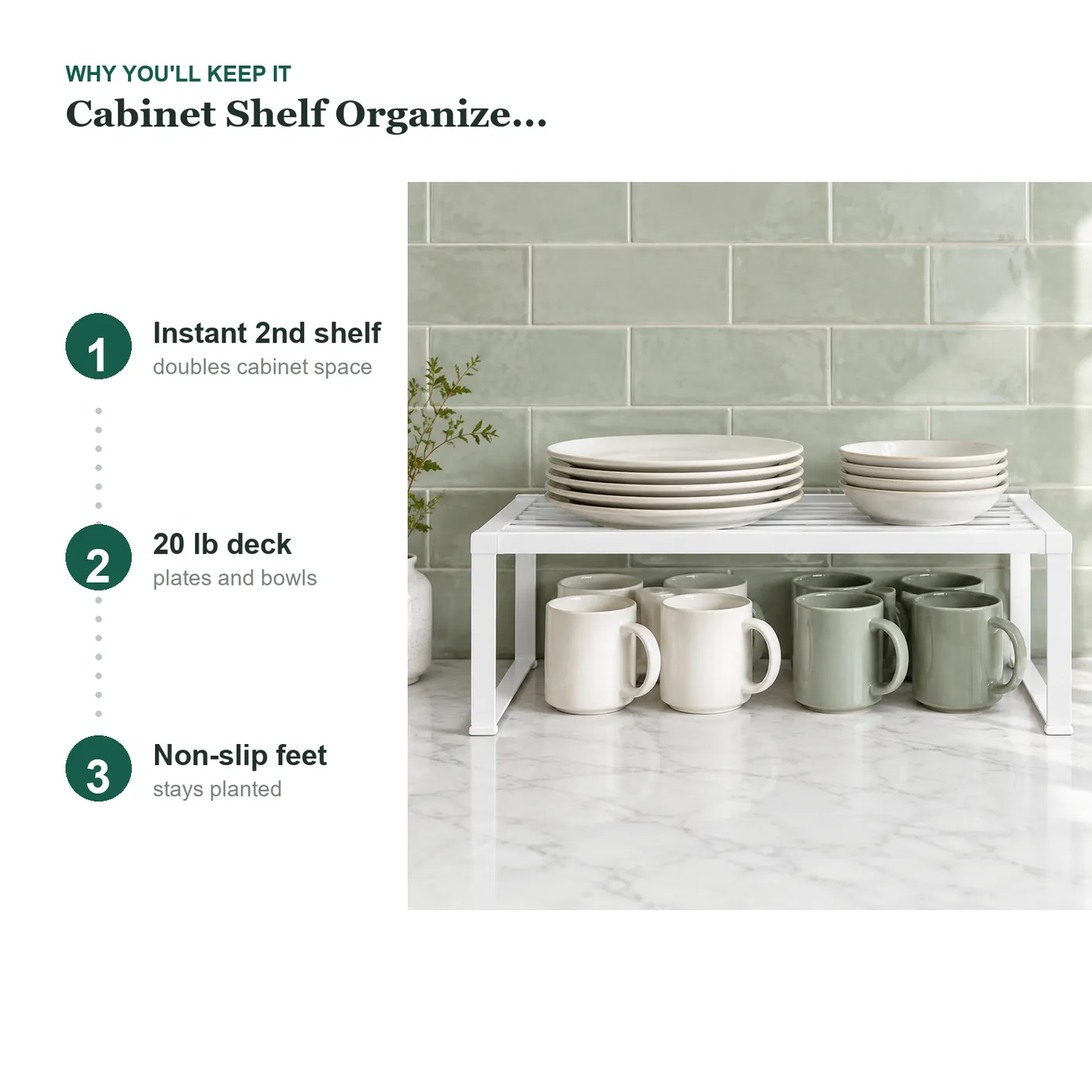 Cabinet Shelf Organizer Risers key details