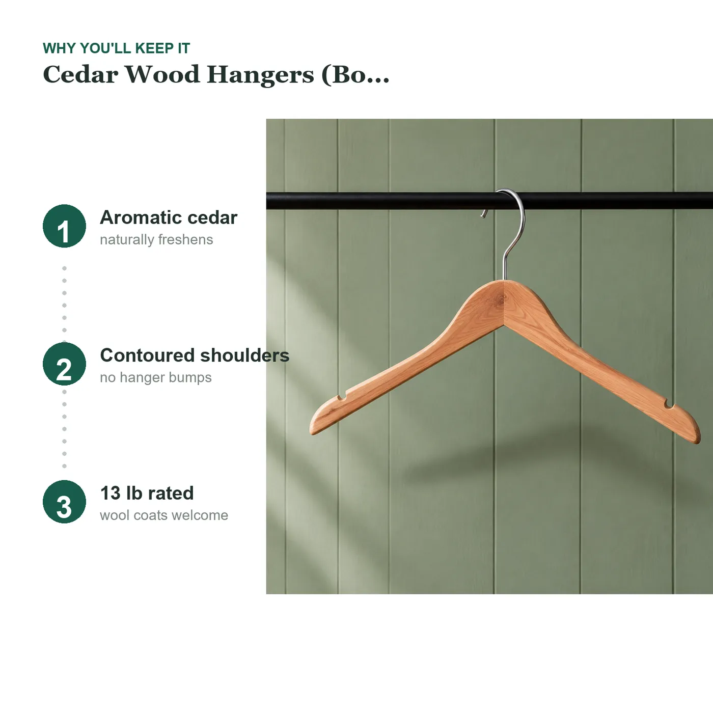 Cedar Wood Hangers (Box of 20) key details