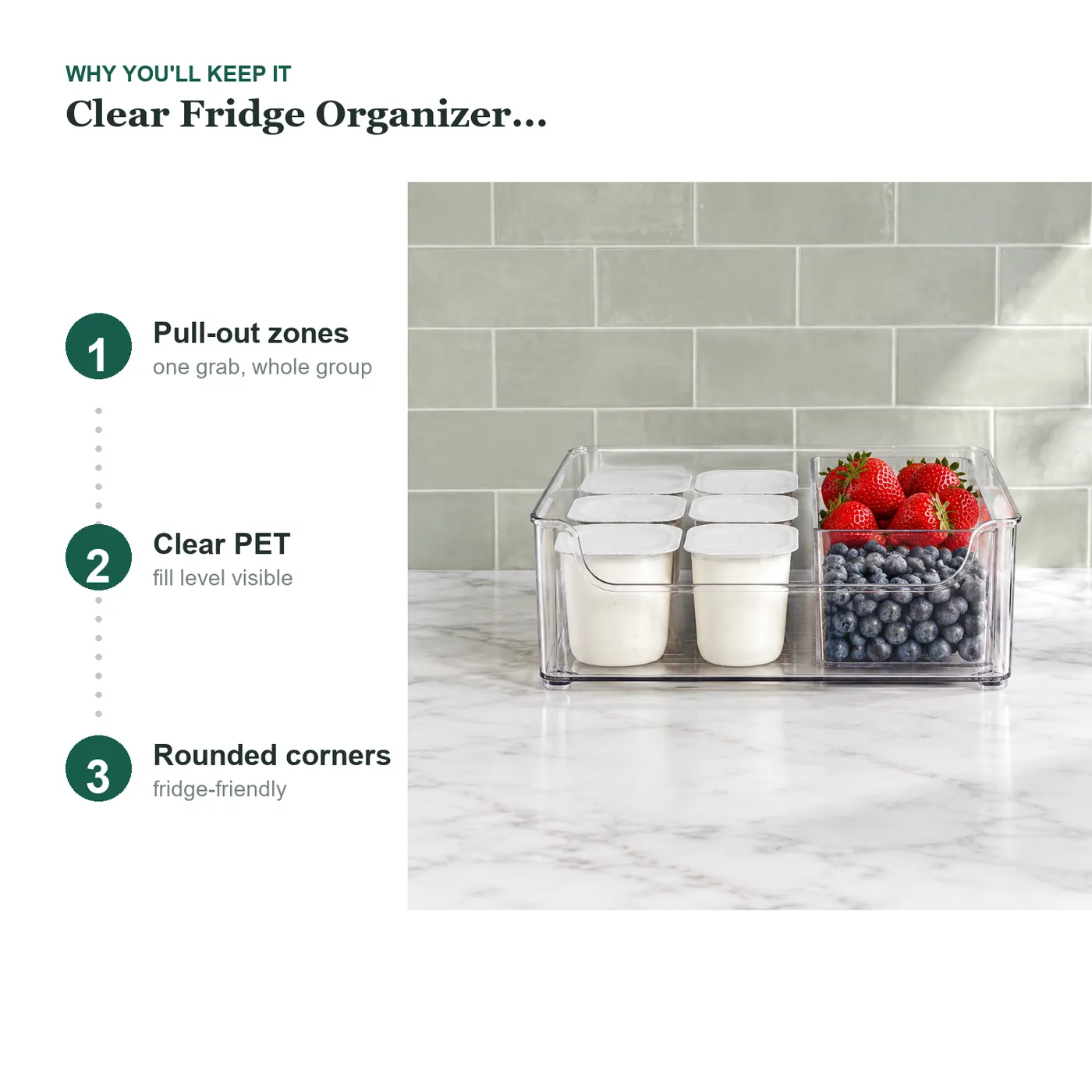 Clear Fridge Organizer Bins key details