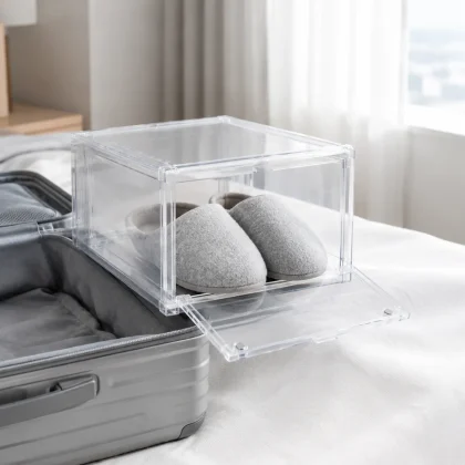 Clear Stackable Shoe Boxes - product photo