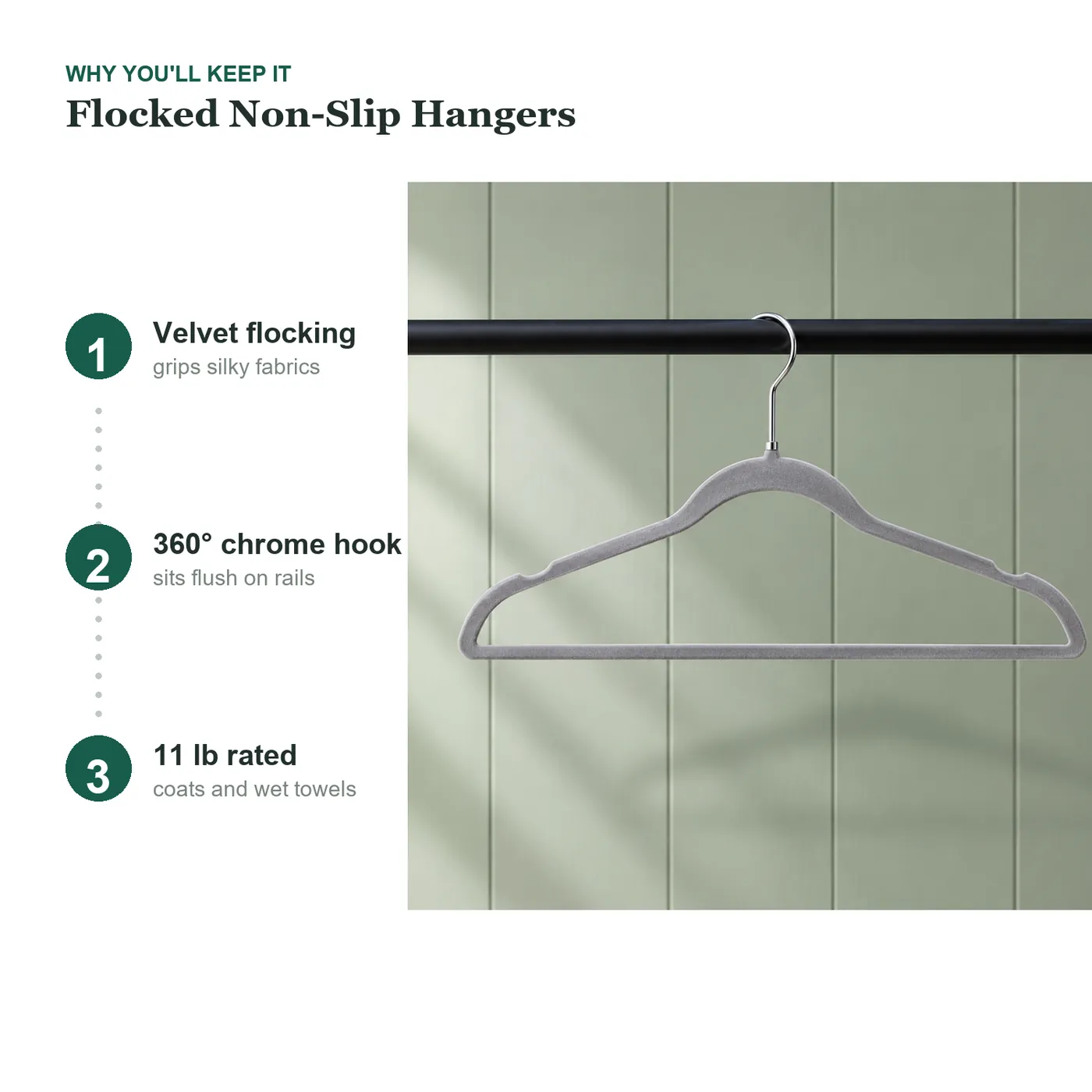 Flocked Non-Slip Hangers key details
