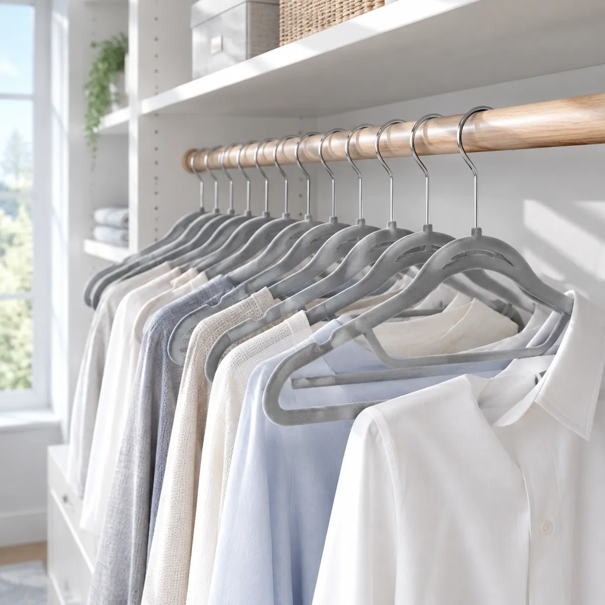 Stowwick organizers in a bright closet