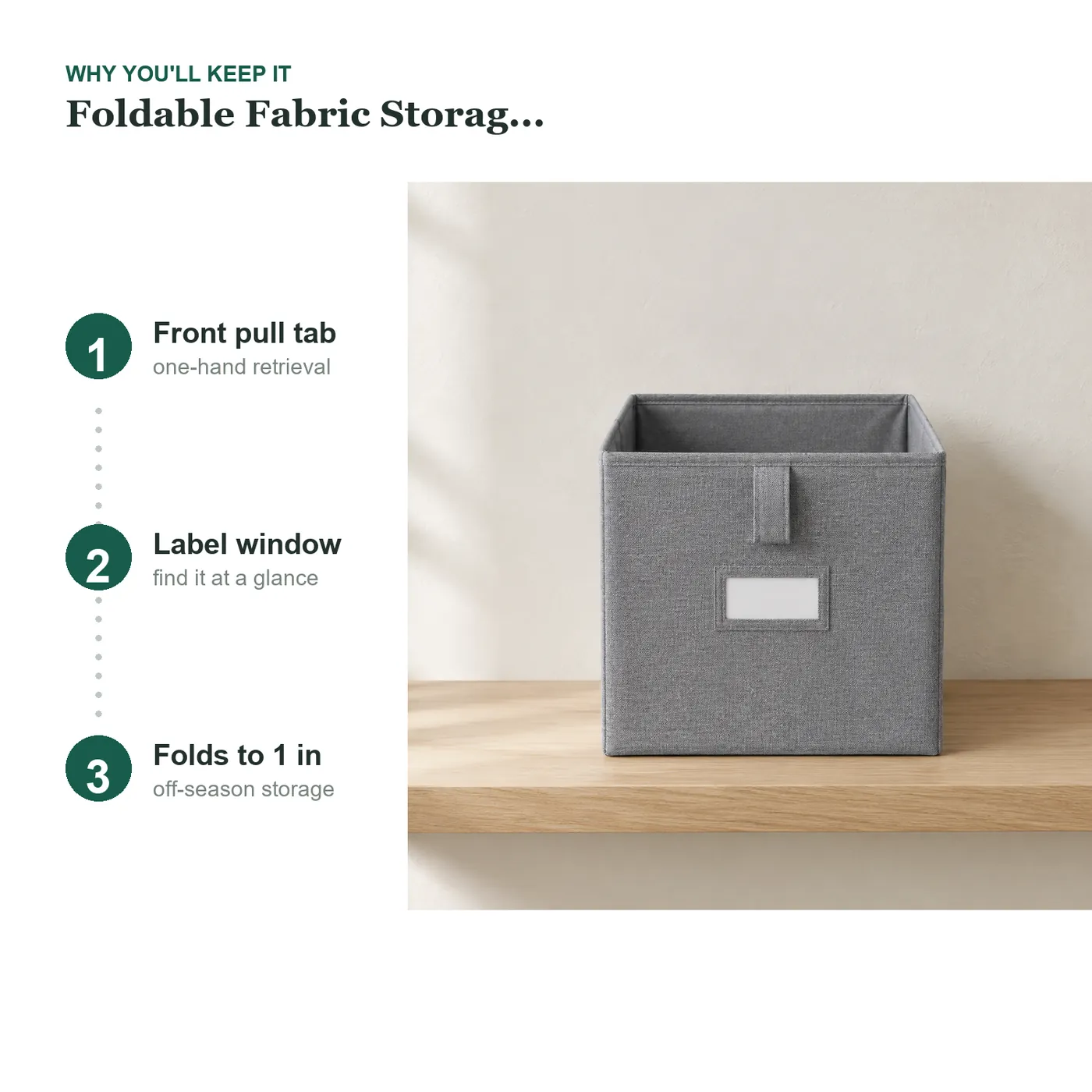 Foldable Fabric Storage Cubes key details
