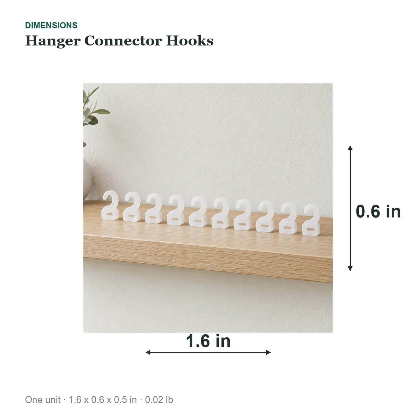 Hanger Connector Hooks dimensions diagram