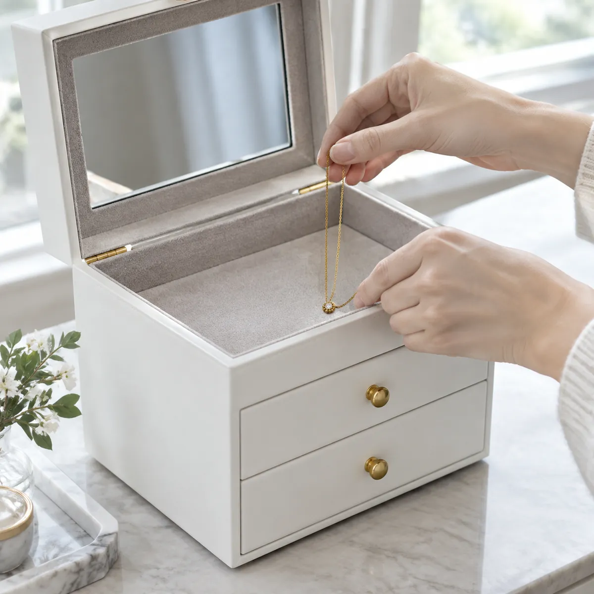 Multi-Layer Jewelry Organizer Box - in real use