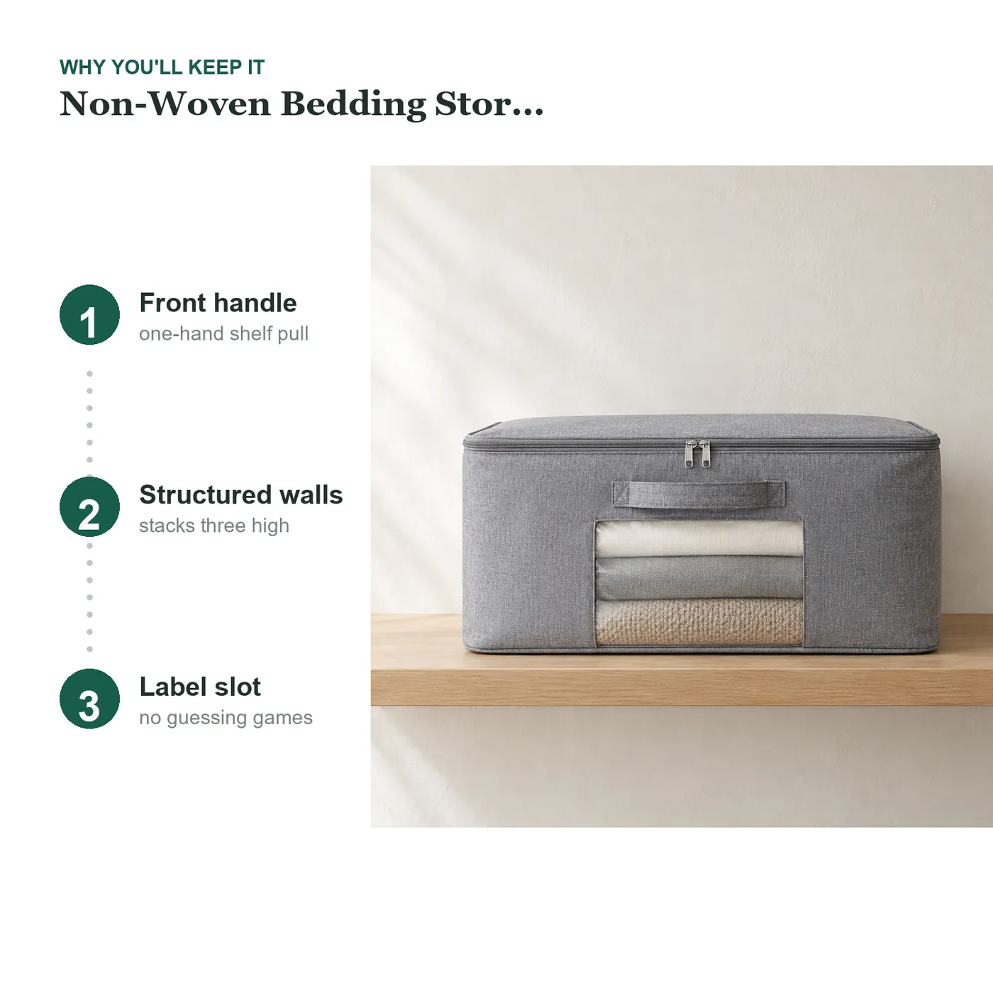 Non-Woven Bedding Storage Bags (Handle) key details