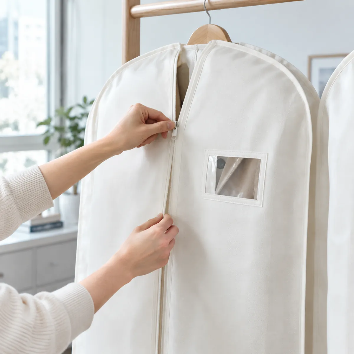 Non-Woven Garment Dust Covers - in real use