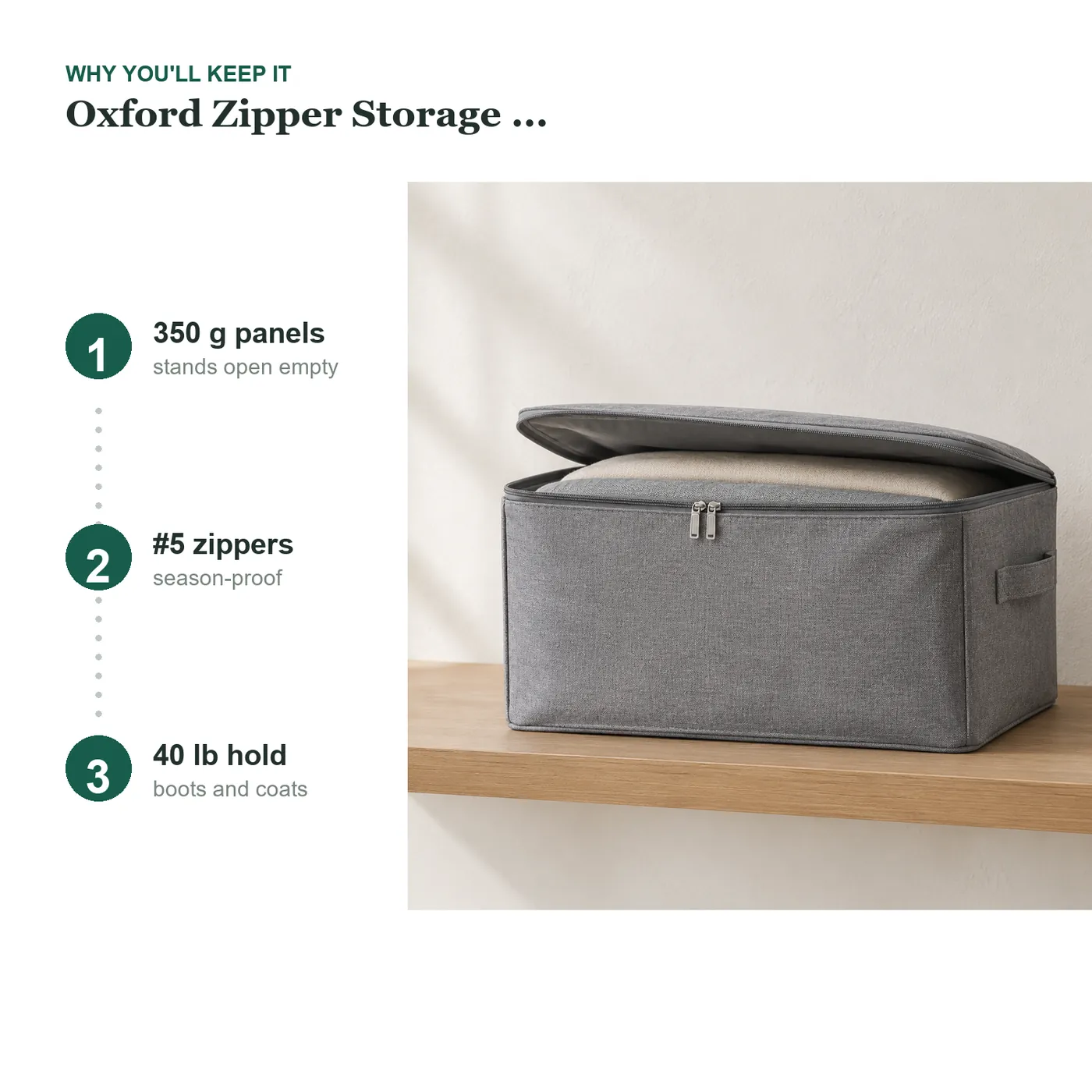 Oxford Zipper Storage Boxes (Seasonal) key details