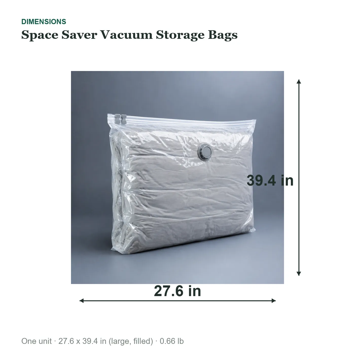 Space Saver Vacuum Storage Bags dimensions diagram