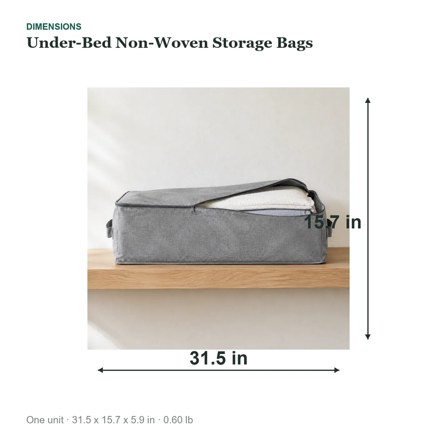 Under-Bed Non-Woven Storage Bags - dimensions