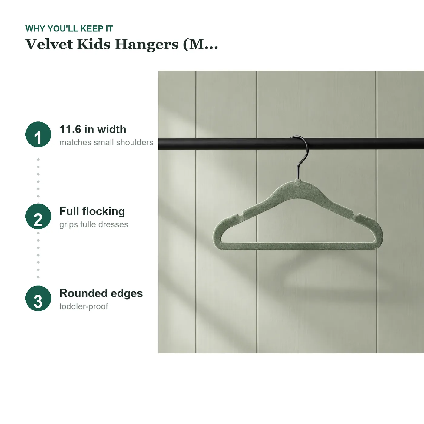 Velvet Kids Hangers (Mini) key details