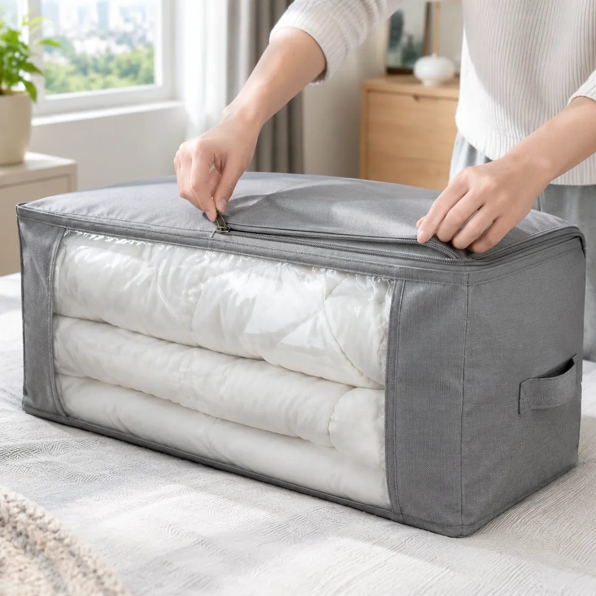 Zippered Quilt Storage Bags (Extra Thick) - in real use